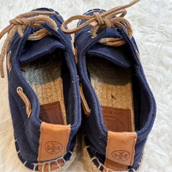 Tory Burch Blanton Canvas Espadrille Platform Shoes 5 - Picture 6 of 8